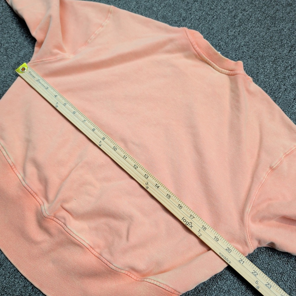 JoyLab Modern Acid Wash Cropped Sweatshirt XS Peach Cotton Activewear Athleisure - Picture 7 of 8